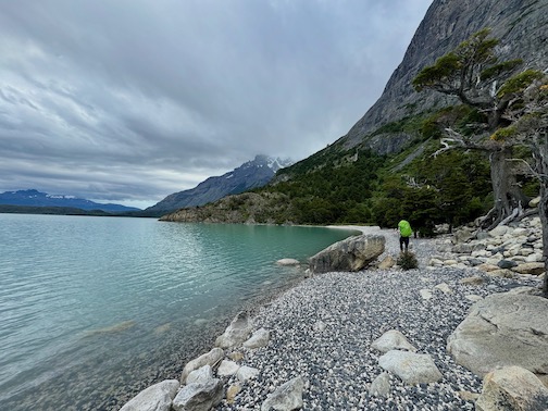 W Trek, en route from Cuernos to Frances, on the lake shore