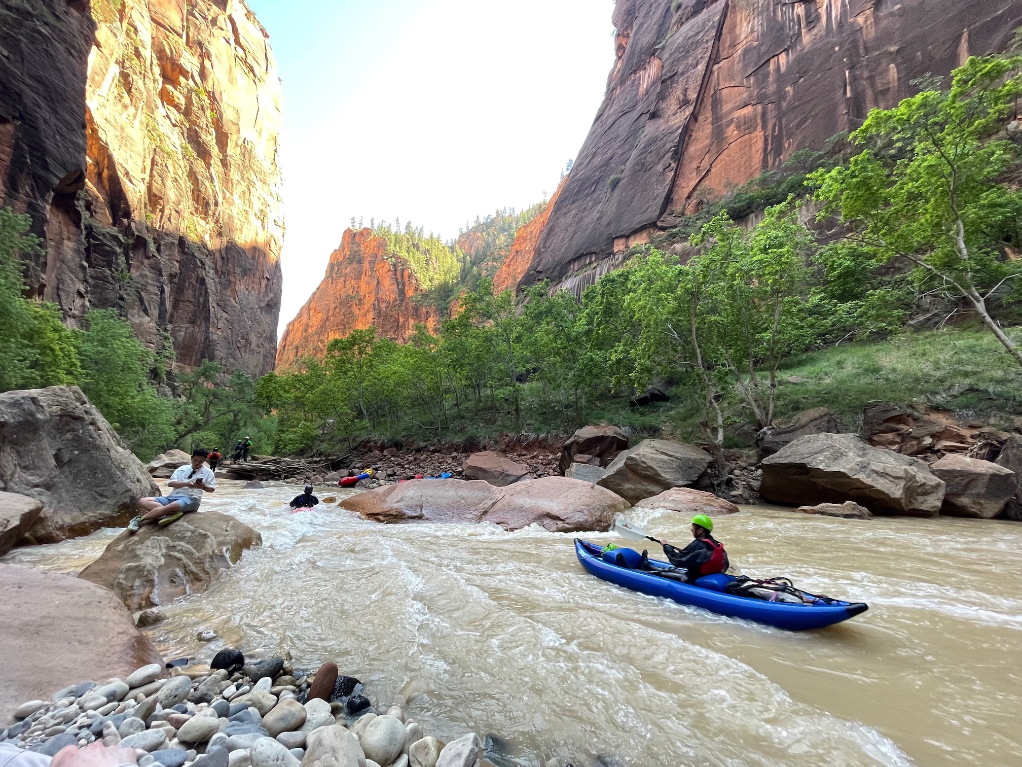 Kayakers on the Virgin River and Narrows